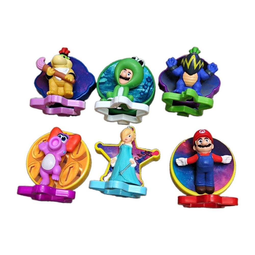 Lot of Six Nintendo Super Mario Galaxy McDonald’s Happy Meal Toy Figures 2026